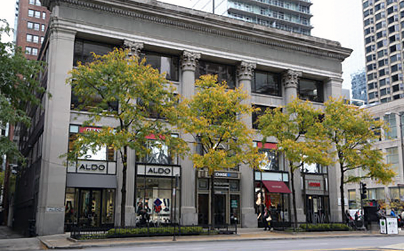 Exterior of office building along Magnificent Mile.