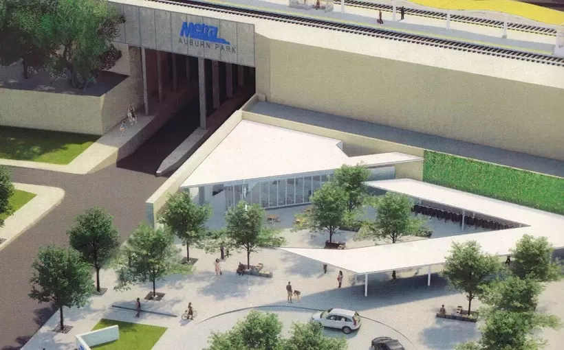 Chicago Metra Auburn Park station rendering