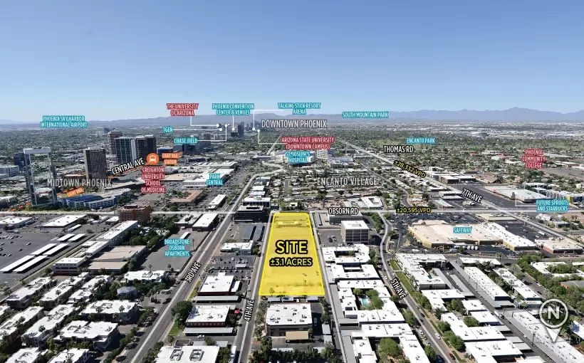 PHX 1 4th Ave and Osborn Aerial