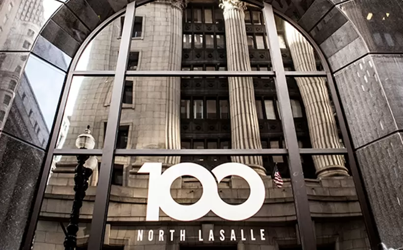 100 N. LaSalle St. office entrance Chicago