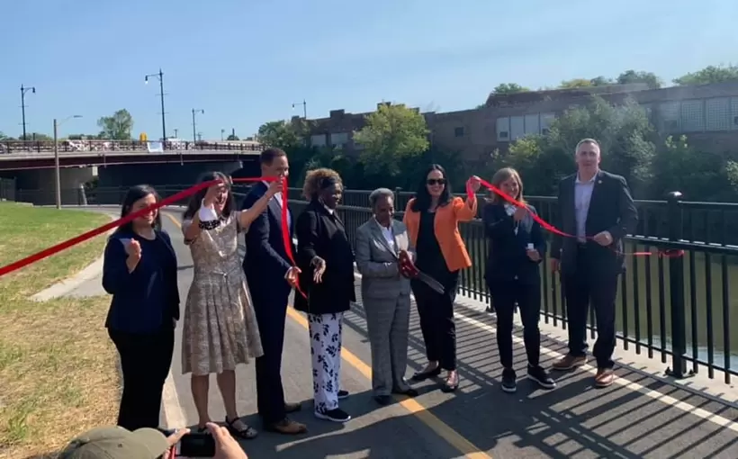 Irving Park Road Bridge ribbon cutting Chicago Department of Transportation