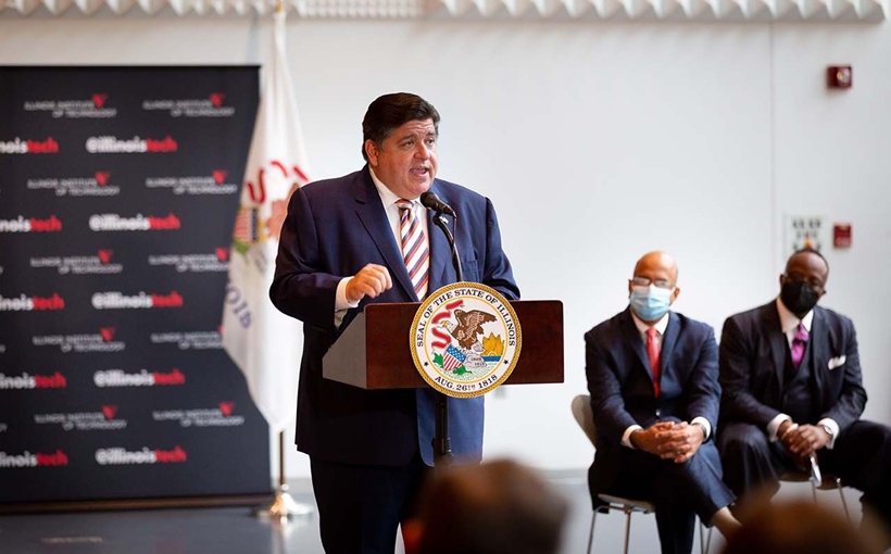 Governor Pritzker wet lab funding announcement Illinois Institute of Technology campus Bronzeville Chicago