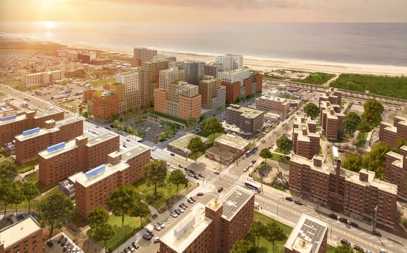 Edgemere Commons Aerial rendering Far Rockaway Queens - credit Aufgang Architects