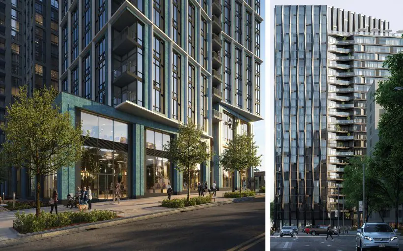 JBG SMITH has started construction on a pair of multifamily towers in Arlington’s National Landing that will provide 775 rental apartments and nearly 27,000 square feet of retail