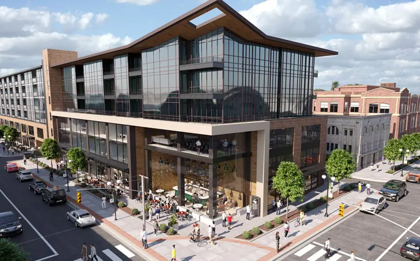 Sturges Property Group arranged an office lease for Swiss Re at a new mixed-use development in Fort Wayne, IN