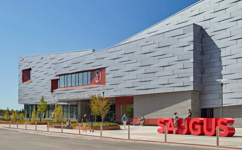 Saugus Middle High School has been awarded LEED Platinum certification, making it the first Massachusetts School Building Authority project to achieve the designation