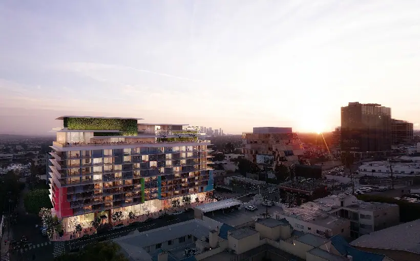 Rendering of 8850 Sunset Blvd. development.