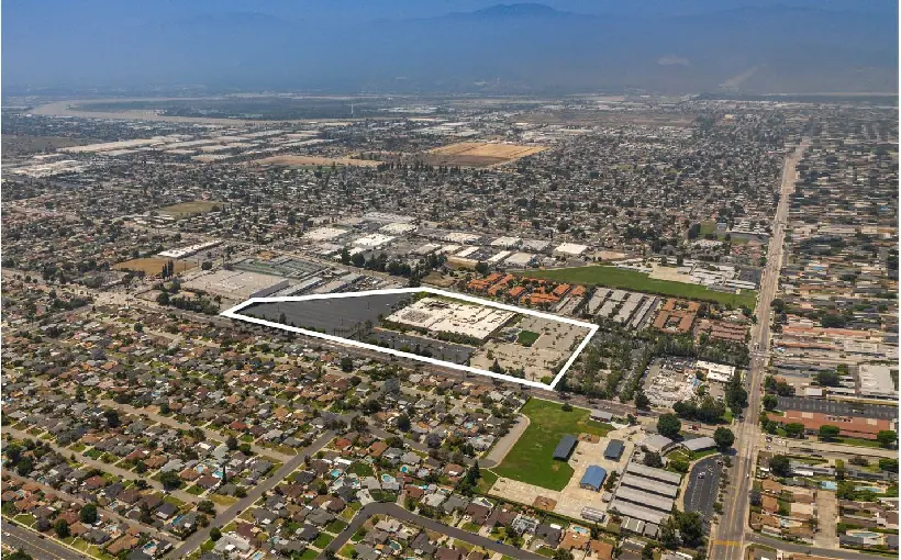 aerial view of West Covina industrial complex