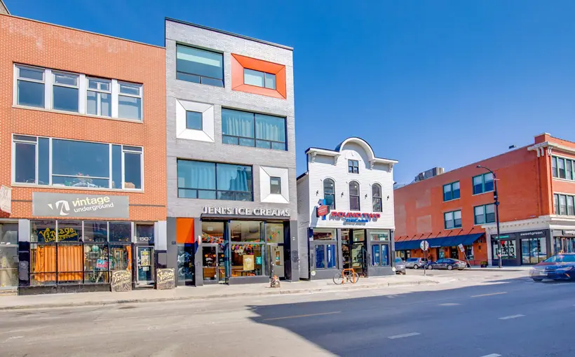 Greenstone Partners has listed two mixed-use properties in Chicago's Wicker Park neighborhood for $7.39 million