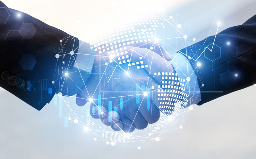 Business,Man,Handshake,With,Effect,Global,World,Map,Network,Link