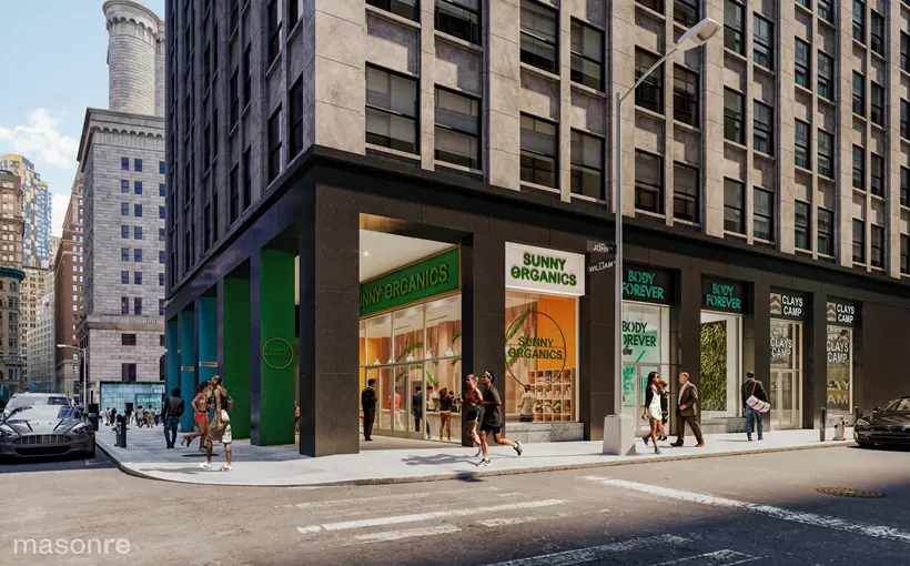 AmTrust RE has hired masonre to handle leasing at 101 William St. by 59 Maiden Ln., a retail collection in Lower Manhattan's Financial District