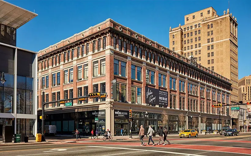 Formerly a department store, the Hahne & Co. building in downtown Newark has been redeveloped into office space