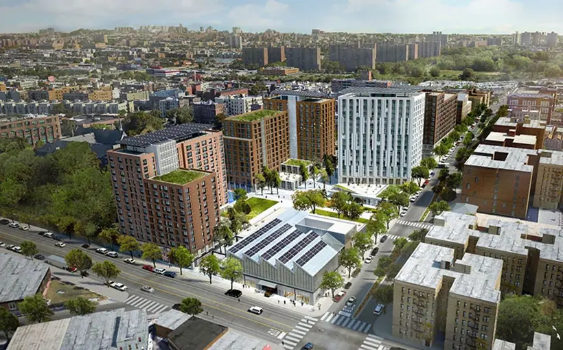The first phase of The Peninsula, a redevelopment of the former Spofford Juvenile Detention Center, includes 183 affordable apartments