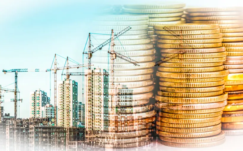 Panorama,Of,The,Building,In,The,Background,Money,.,The