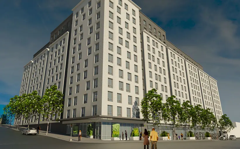 Douglaston Development has topped out construction at 2856 Webster Ave., the first phase of an affordable housing project near the New York Botanical Garden's grounds in the Bronx
