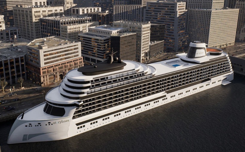 Storylines is building a 574-unit sustainable, floating residential ship designed to be a self-contained community at sea.