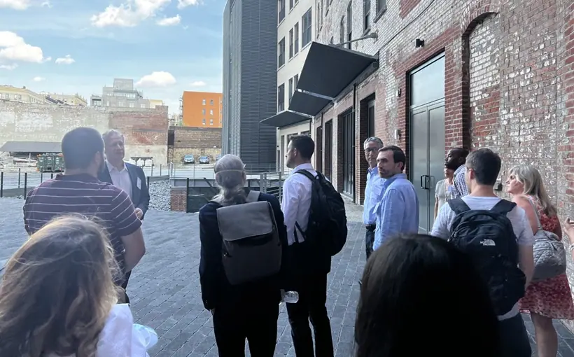 NY Guests on a tour of Manhattanville Janus Property Company