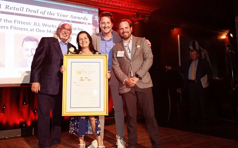 NY REBNY Retail Deal award Winners Erin Grace and Matthew Ogle with Fred Posniak and Steve Soutendijk