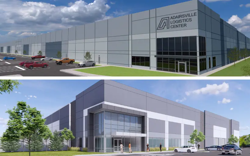 Stream Realty Partners and AEW are building speculative industrial projects in Adairsville and in Union City, GA.