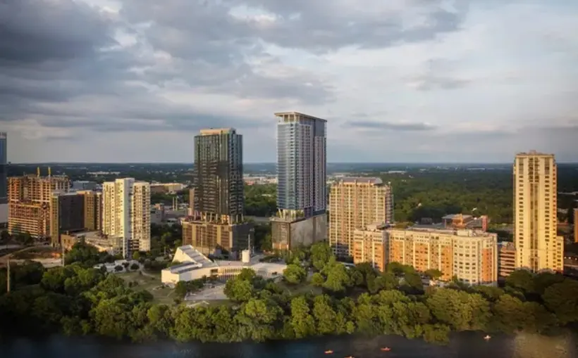 High Street Residential buildings. 43-story Austin Rental community