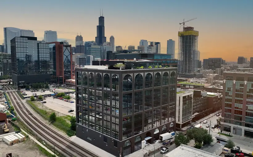 345 N. Morgan is an office and retail building n Chicago’s Fulton Market neighborhood