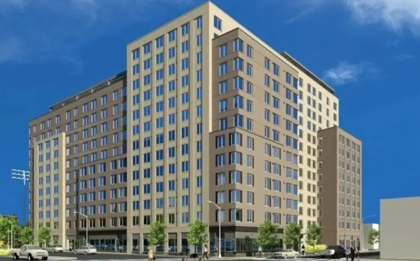Construction is underway for Logan Fountain, a mixed-use project being developed under the 2016 rezoning of East New York in Brooklyn