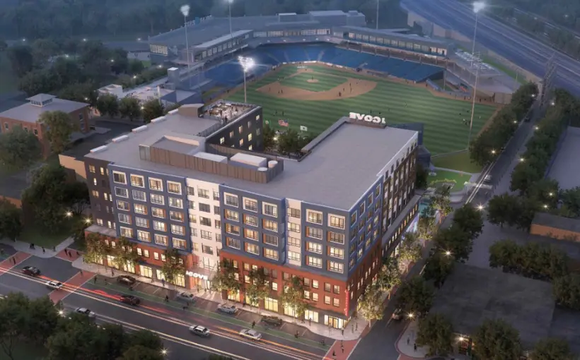 V10 Development has broken ground on The Cove apartments at 89 Green Street in Worcester, MA overlooking the Worcester Red Sox’s Polar Park.