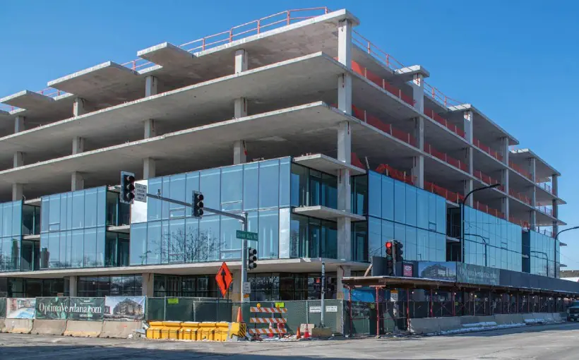 Optima Inc. has topped off construction at Optima Verdana, a luxury apartment building in Wilmette, IL