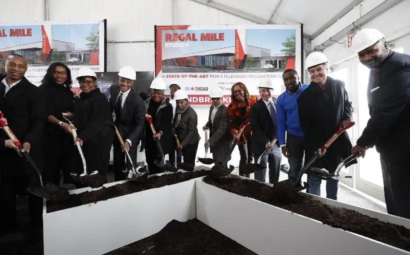 Loop Capital Real Estate Partners and city officials held a ceremonial groundbreaking for Regal Mile Studios Campus 1 on Chicago's South Side