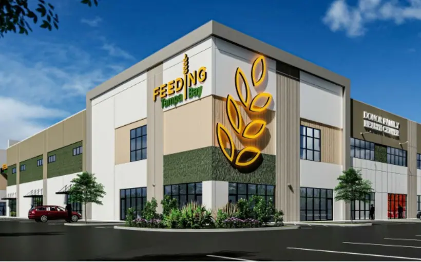 Feeding Tampa Bay has broken ground on a 210,463-square-foot headquarters and distribution facility in Tampa, FL that will allow the organization to serve as West Central Florida’s core supplier of food for over one million food insecure families.