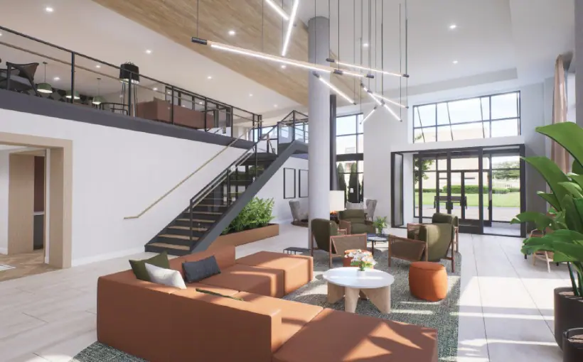 CHI Vyne on Haven community lobby space rendering Elmhurst IL