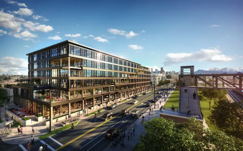 Timber Office building Tops out in Denver