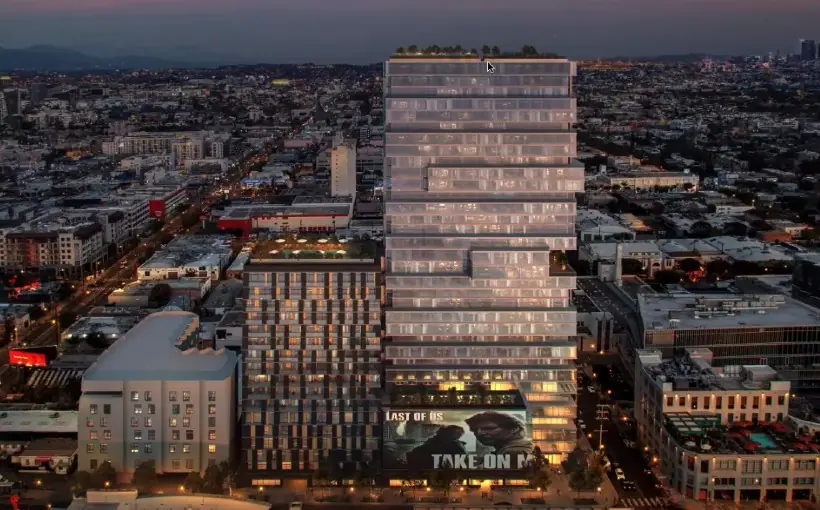 CIM Group is proposing a 34-story apartment tower on the site of the old Cemex Hollywood Concrete Plant which would be West Hollywood's tallest building