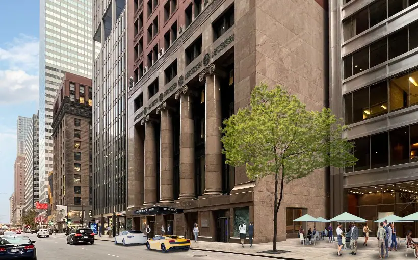 The former BMO Harris Bank headquarters in Chicago's Loop will become the Monroe Hotel and Club Residences following a $300-million renovation
