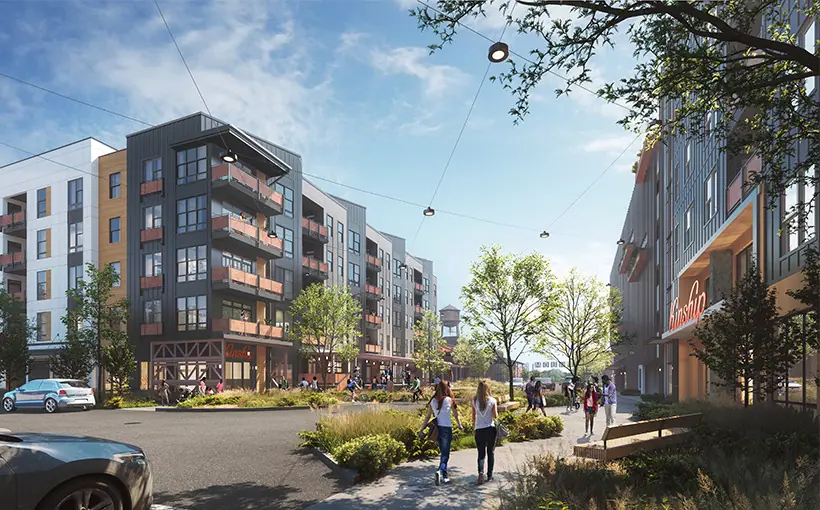 ATCO Properties & Management has commenced construction on Camp North End’s first multifamily development
