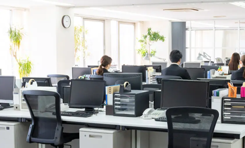 Office space with people