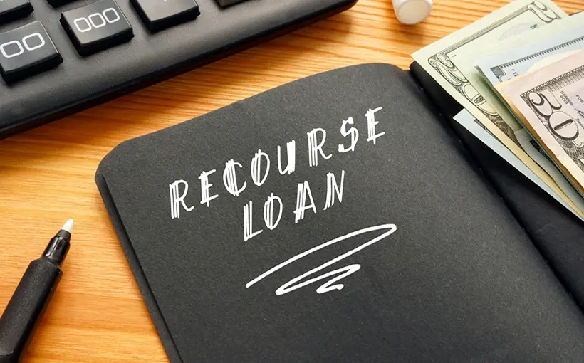 Recourse lending written on a booklet