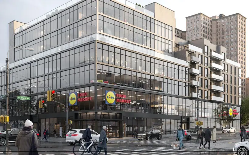 Rendering of future Lidl store in Brooklyn