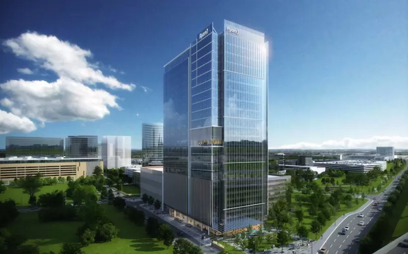 Plano's Legacy West Ryan Tower tops out