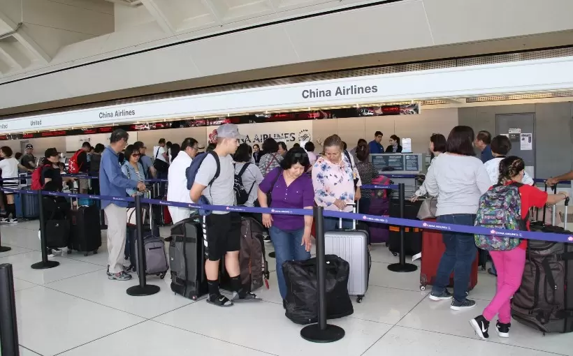 CA China Airlines Check-in Ontario Internatioanl Airport