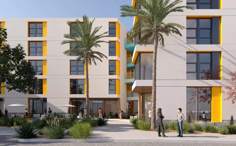 CA La Playa residence hall Cal State Long Beach rendering
