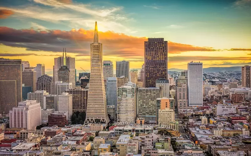 Financial District of San Francisco as seen from Coit Tower.
