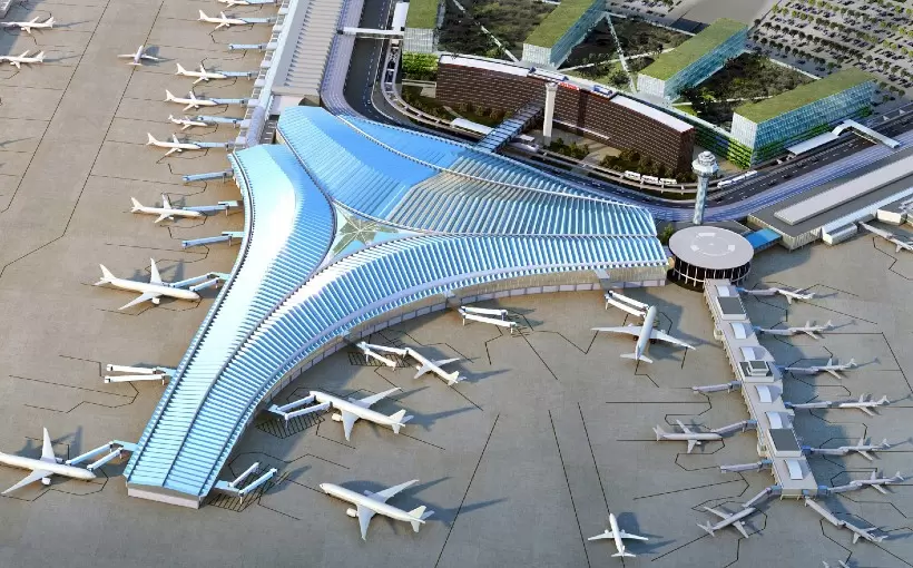 CHI O’Hare Global Terminal rendering Studio Gang Architects