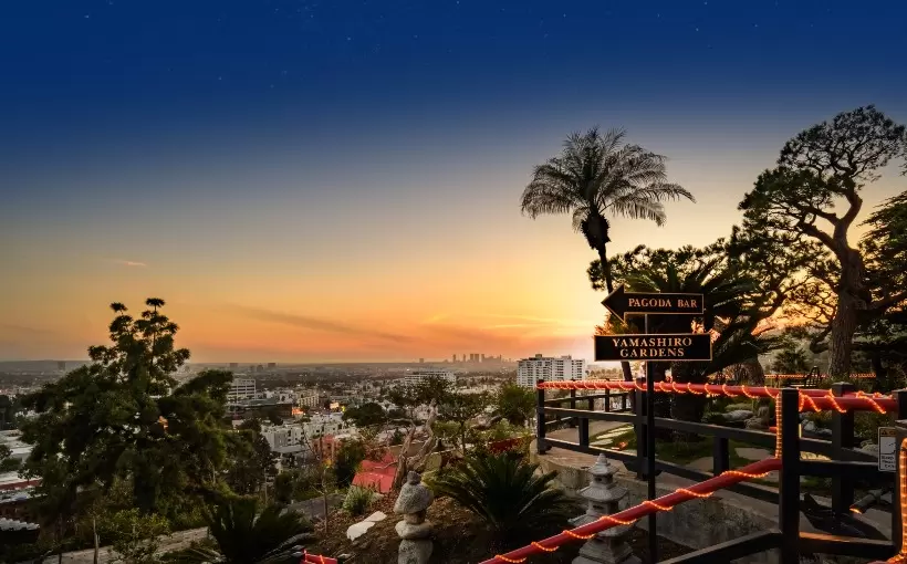 CA Hollywood Mountain Yamashiro Sunset View-Twilight