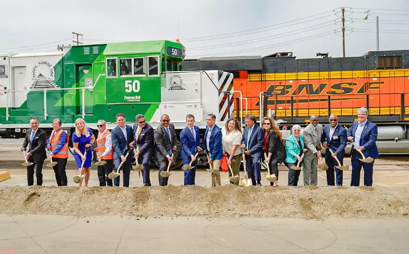 CA Pier B rail support groundbreaking July 2024