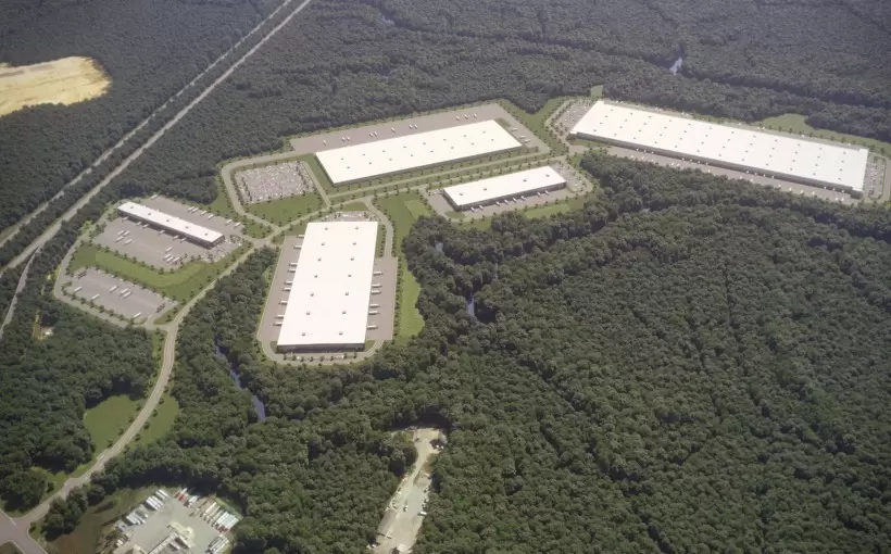 DC New Kent Logistics Center aerial rendering Matan Companies