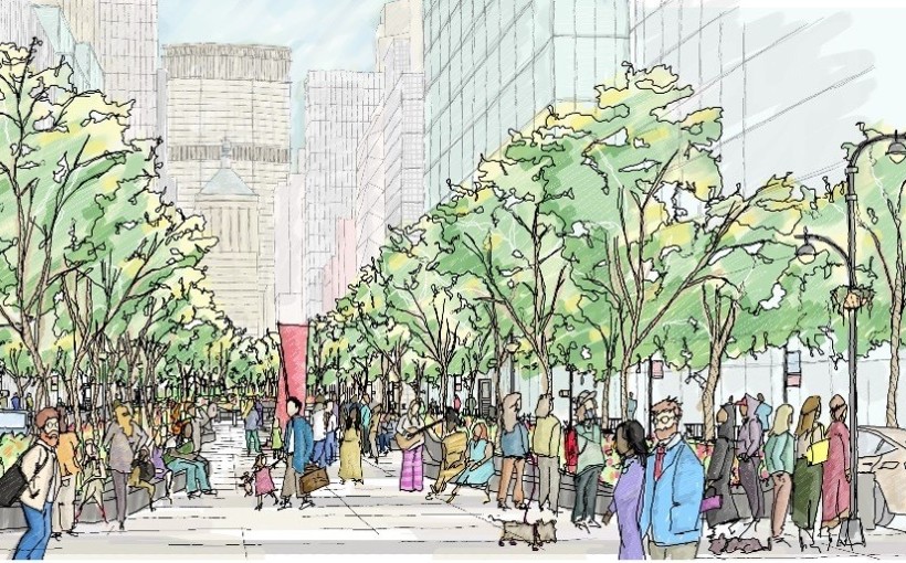 NY Park Avenue greenway rendering