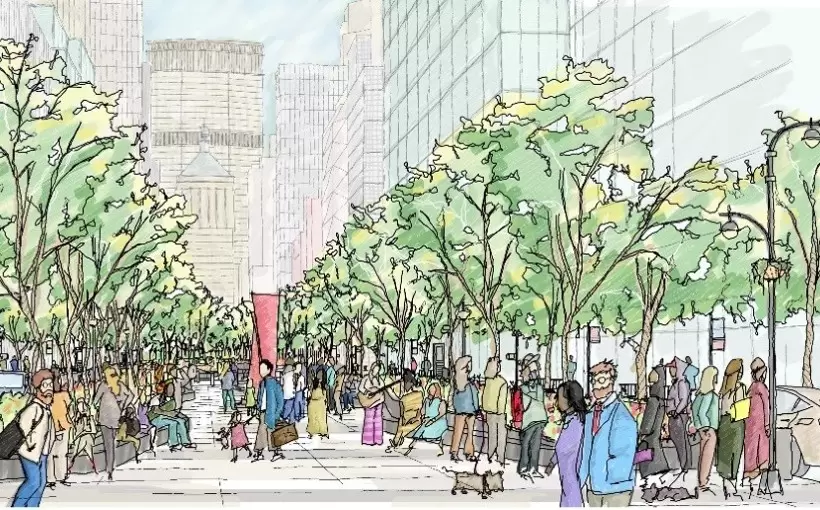 NY Park Avenue greenway rendering