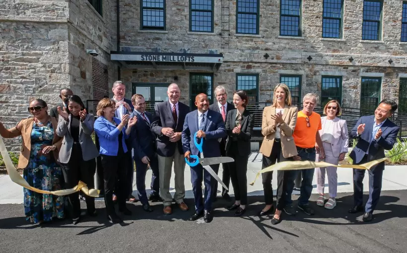 BOS Stone Mill Lofts ribbon cutting Lawrence MA