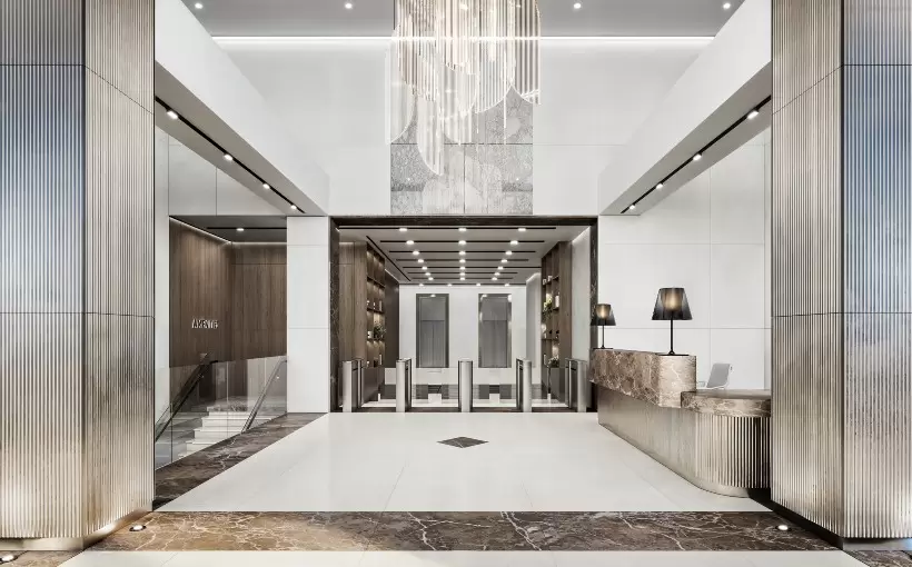 NY 99 Park Avenue renovated lobby rendering